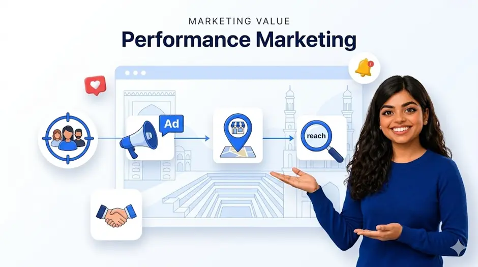 Why performance marketing in Ahmedabad — targeted ads, local business reach and measurable results by Meenal Digital Marketer